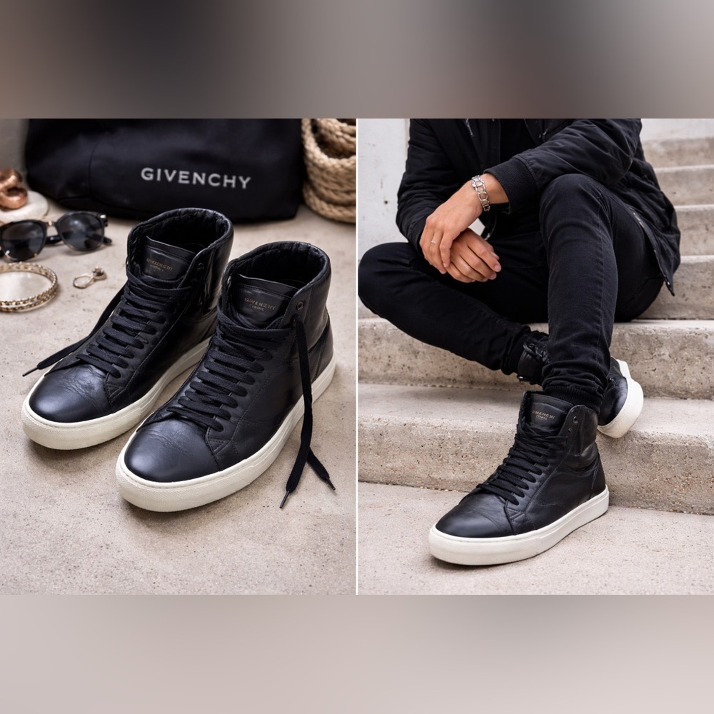 Givenchy Paris 17 Mens Leather Sneakers Shoes Mens‎ EU 40 1/2